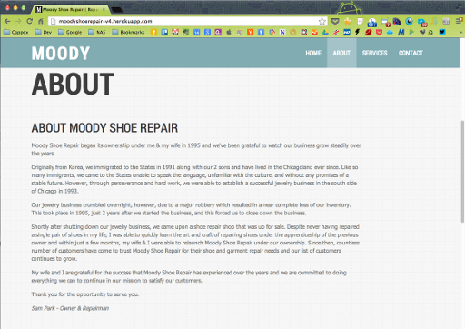 Moody Shoe Repair (new) - About