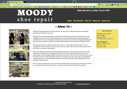 Moody Shoe Repair (old) - About Us